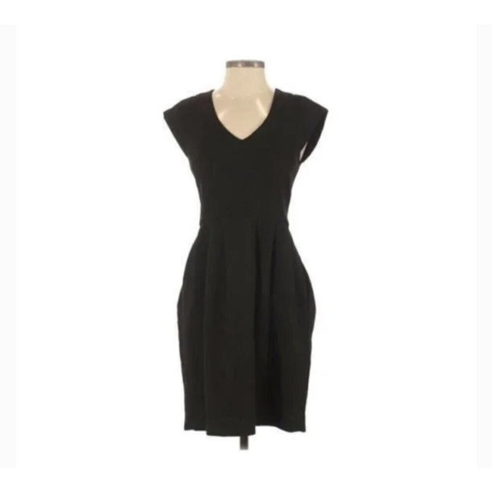 Raoul Dress Anthropologie Black Dress Pockets Double Lined Pleated (Z)